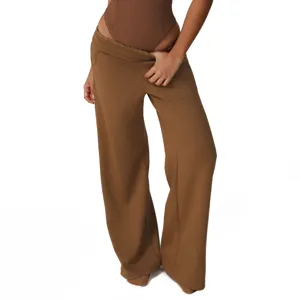 Women's Casual Cotton Blend Straight Leg Sweatpants Loose High Waist Pockets Yoga Pants Sports Activewear Long Pants