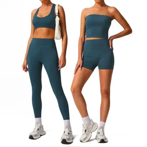 Completo da yoga da donna senza cuciture ad asciugatura rapida tuta fitness sport