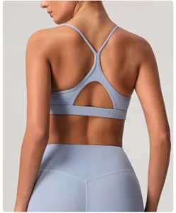 Soutien-gorge de sport respirant dos croisé pour fitness yoga course à pied.