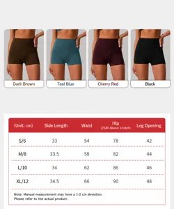 Short de yoga sans coutures taille haute femme fitness course entrainement rouge cerise
