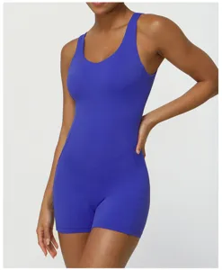 Tuta sportiva blu reale da donna tutina da yoga aderente fitness abbigliamento sportivo