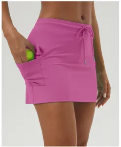 Atmungsaktiver Sport-Tennisrock mit Seitentasche für Outdoor-Fitness und Yoga-Aktivitäten.