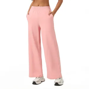 Pantalon de Yoga Jambe Large Taille Haute pour Femme Casual Ample Droit Sport Séchage Rapide Fitness Jogging Sweatpants