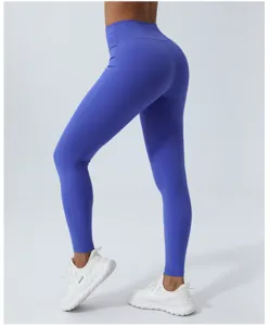 Pantaloni da yoga a vita alta da donna, leggings sportivi modellanti, abbigliamento fitness.