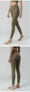 High Waist Po-Lifting Yoga Leggings Detailansicht, einfarbige Fitness Sportlerhose