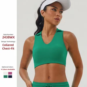 Soutien-Gorge de Sport à Revers pour Femmes Dos Nu Fitness Gym Athlétique Course Débardeur Avec Coussinet Poitrine