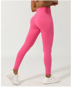 Hohere Taille Rosa Yoga Leggings Po Push Up Fitness Sporthose Damen Sportbekleidung