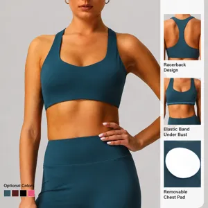 Soutien-gorge de sport dos nageur femme rembourrage amovible fitness yoga gym sous-vêtement