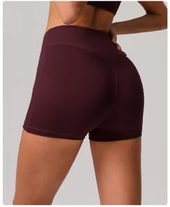 Short De Sport Yoga Taille Haute Sans Coutures Ventre Plat Fitness Musculation