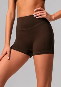Shorts de yoga fitness sans coutures a taille haute pour femmes, sport running ventre plat.