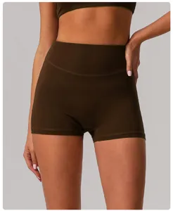 Short de yoga taille haute ventre plat pour femme short de fitness élastique sport course sportwear.