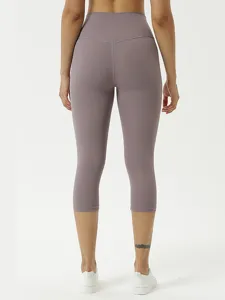 Damen hochgehende kurze Yogahose, weiche gebürstete Leggings für Fitness und Sport.