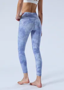 Γυναικείο ψηλόμεσο κολάν γιόγκα tie dye αθλητικό ελαστικό παντελόνι fitness γυμναστικής
