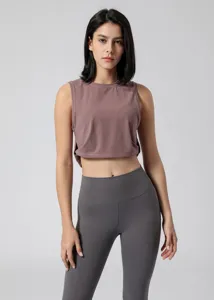 Vrouwen yoga crop top losse fitness sport tanktop comfortabele mouwloze sportkleding