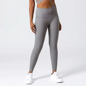 Damen Hohe Taille Gerippte Yogahose Fitness Training Laufen Bauchweg Eng Elastisch Gekürzte Sport Leggings