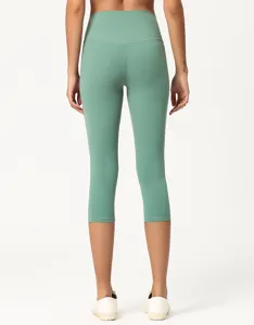 Damen High Waist gekürzte Yogahose, weiche Fitness Leggings mit Gesäß V-Naht.