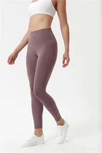 Pantaloni da yoga fitness vita alta per donna, leggings sportivi slim traspiranti.