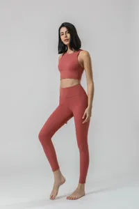 Ensemble de yoga sensation nue pour femme taille haute poche fitness running sport