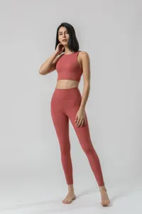 Ensemble yoga sensation nue pour femme vêtement sport taille haute poche fitness running