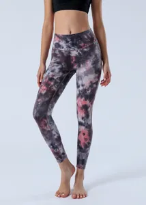 Γυναικείο ψηλόμεσο κολάν γιόγκα tie-dye χωρίς ραφές λεπτομέρεια αθλητικής προπόνησης fitness.