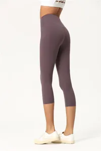 Hohe Taille Sportleggings für Damen, weiches Material, atmungsaktiv und elastisch geschnitten.