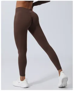 Damen hohe Taille Po-Lifting Yoga Hose nahtlose Fitness Leggings Scrunch Sport Gym Trousers