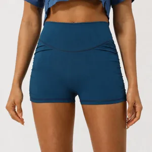 Shorts de Yoga Plisados de Talle Alto para Mujer Levanta Glúteos Deportivo Gimnasio Fitness