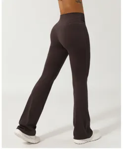 Damen hohe Taille Crossover Schlag Yoga Hose Po formende nahtlose Sport Fitness Trainingshose