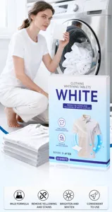 Feuilles de blanchiment pour linge blanc, détachant anti-jaunissement tablettes de lavage.