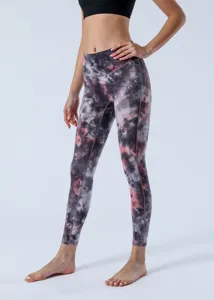 Γυναικείο κολάν γιόγκα tie-dye ψηλόμεσο χωρίς ραφές αθλητικό παντελόνι fitness