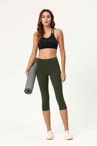 Hochwaehrend Yoga Leggings Damen 3/4 Sport Hose Fitness Workout Jogginghose atmungsaktive