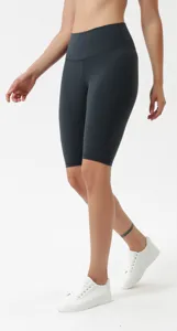 Short de yoga taille haute pour femme cycliste fitness course sport pantalon gris