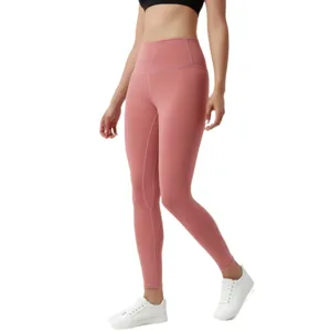 Donna vita alta rosa pantaloni da yoga atletico palestra fitness leggings per allenamento