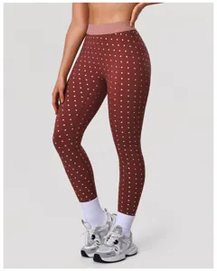 Women's high-waisted polka dot yoga leggings seamless athletic fitness workout pants