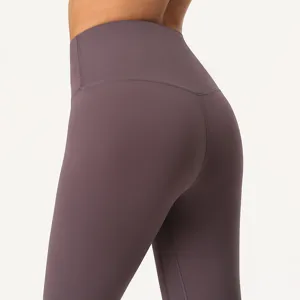 Hochwertige, gebürstete Damen Yogahose mit hohem Bund, bequeme atmungsaktive Sportleggings