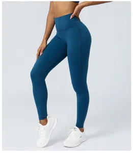 Hoge taille naked feeling yoga legging voor dames, naadloze sportbroek voor fitness.
