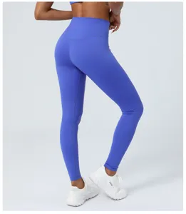 High-Waist Nacktgefühl Yoga Leggings, Push-Up Fitness Hose, elastische Sporttights lang.