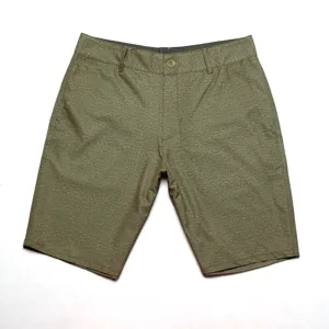 Détail short de bain homme séchage rapide décontracté, vert chiné élastique.