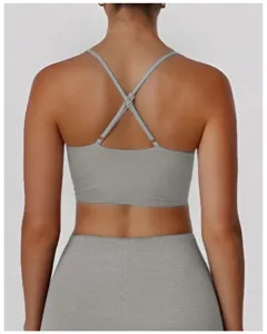Soutien-gorge de sport respirant pour femme, bretelles croisées yoga fitness crop top