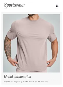 Men's quick-dry short sleeve sports t-shirt breathable athletic fitness gym running top