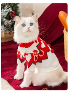 Noël pull pour chat animal de compagnie tricot vêtements hiver mignon ours pull pour chien