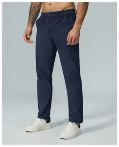 Men's quick dry golf casual straight trousers, stretchy fabric for daily outdoor sports.