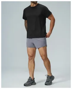 Men's athletic short-sleeve t-shirt and shorts activewear set for fitness and outdoor training.
