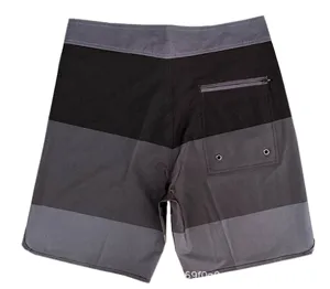 Men quick dry boardshorts with zipper pocket, stretch surf shorts for swimming beachwear.