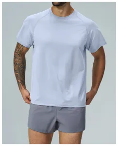 Men's quick-dry athletic short sleeve t-shirt for outdoor sports, fitness, and casual wear.