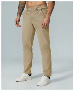 Men's khaki straight-leg casual golf pants quick-dry breathable outdoor commuter trousers
