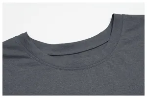 Men's breathable micro-pore athletic long sleeve t-shirt collar detail view design.