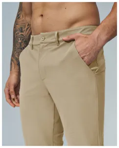 Men's khaki casual golf straight quick dry stretch outdoor commuting long pants.