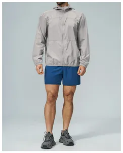 Men's outdoor sun protection hooded zip jacket lightweight athletic sportswear top