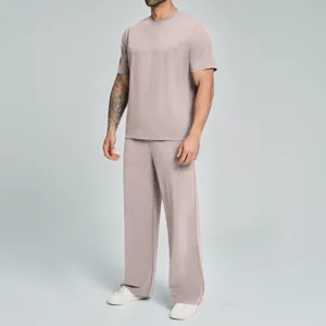 Men's casual sportswear set comfortable short sleeve t-shirt and loose pants lounge set